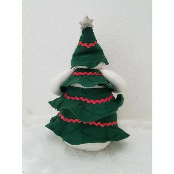 Terry's Village Snowman Wrapped in Christmas Tree Plush Bean Bottom Free Stand - Picture 6 of 9